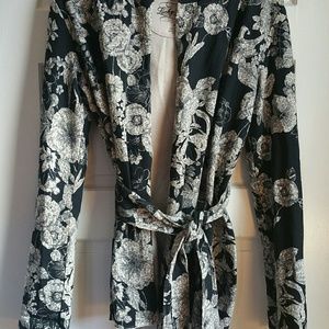 Lucky Brand Hoodie with Florals and Tie